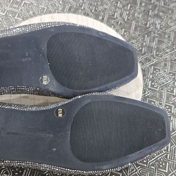 🐢 INC International Concepts Juney Dark Crystal Square Toe Ballet Flats Size6.5 - Picture 8 of 11
